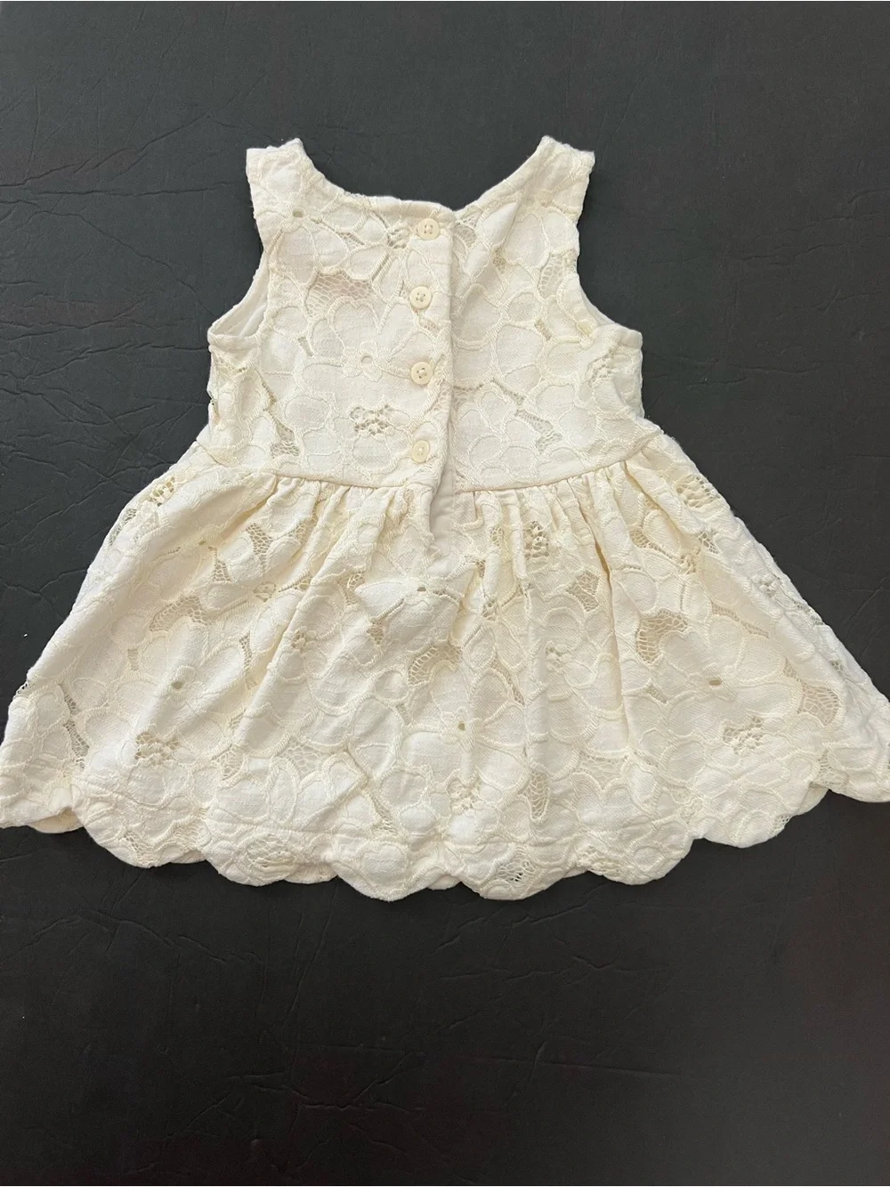 Cat & Jack 12m toddler girl cream sleeveless floral lace dress Full lining NWOT